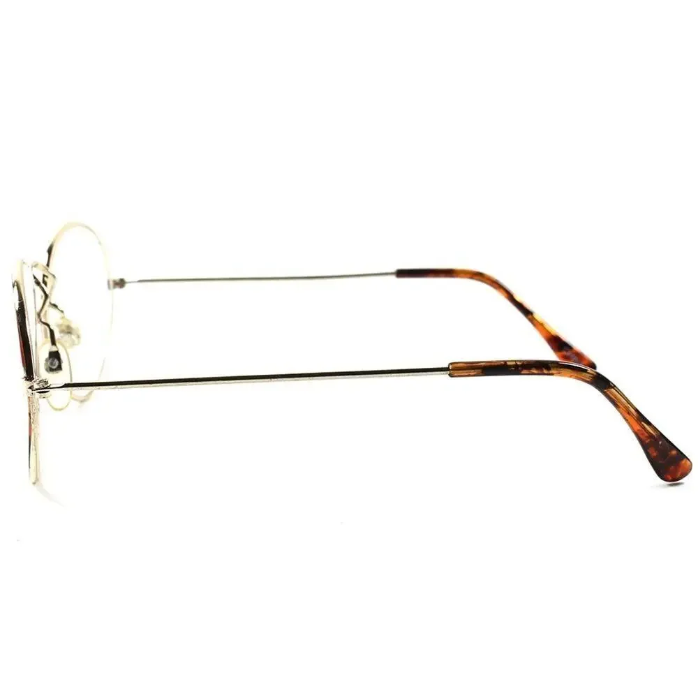 Classic Vintage Retro Hippie Hipster Mens Womens Wire Frame Clear Lens Glasses